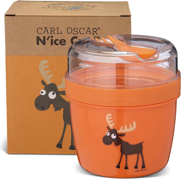 Actual product image Carl Oscar Nice Cup ™ L Orange-Moose breakfast container with cooling insert
