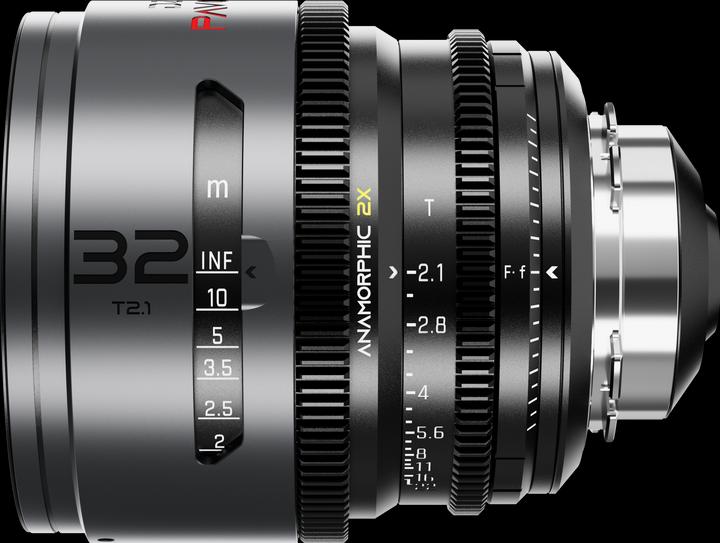 Actual product image Dzofilm Pavo 2x Anamorphic 32mm T2.1 for PL/EF Mount (S35) metric - Golden Coating (PL, APS-C / DX)