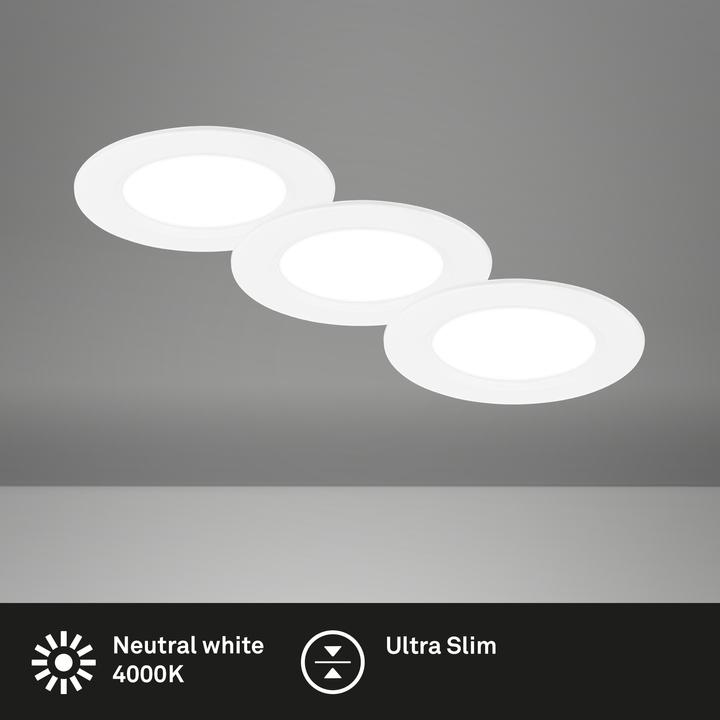 Image du produit Briloner Jeu de 3 lampes LED encastrées ultraplates - Flat star