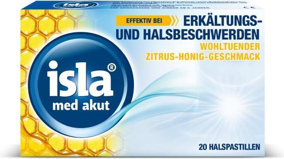 Isla med akut throat pastilles citrus-honey flavour, 20 pastilles (20 Piece)