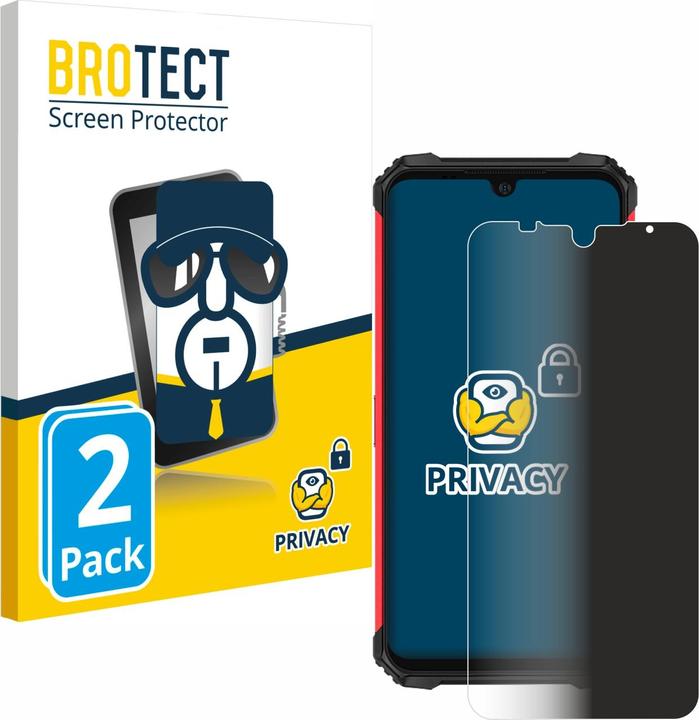Productafbeelding BROTECT Anti-spionnetje privacyfolie Beschermfolie tegen blauw licht (2 Stuk, Ulefone Armor 8 Pro)