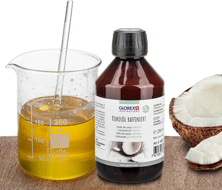 Actual product image Glorex Cosmetic Oil Coconut Refined 250 ml (Body oil, 250 ml)