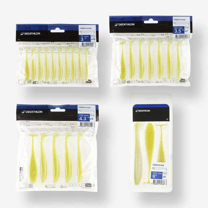 Immagine prodotto Caperlan Gummiköder Yubari Fatshad mit Lockstoff gelbgrün (11 cm)