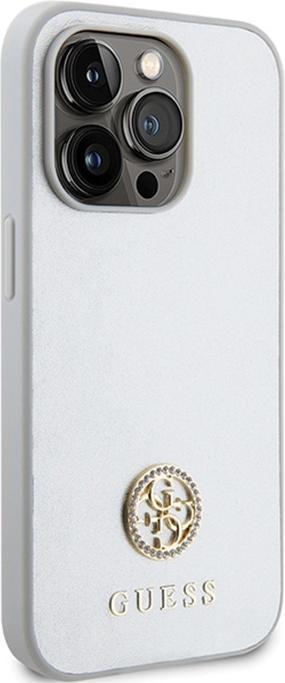 Immagine prodotto Guess GUHCP15LPS4DGPS Custodia rigida iPhone 15 Pro 6.1" srebrny/argento con logo in metallo strass (Apple iPhone 15 Pro)