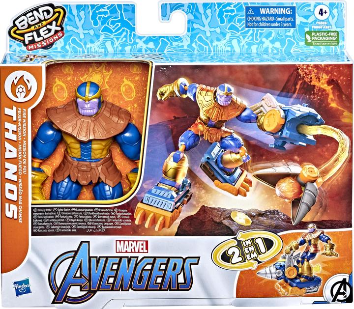 Image du produit Hasbro Marvel Avengers Bend and Flex Missions Thanos Fire Mission, figurine pliable de 15 cm de haut pour