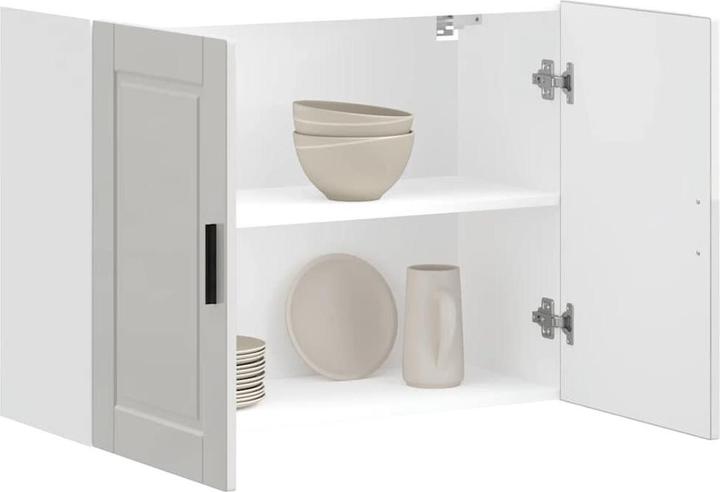 Image du produit VidaXL Élément suspendu de cuisine Porto Blanc brillant Matériau dérivé du bois (80 x 31 x 60 cm)