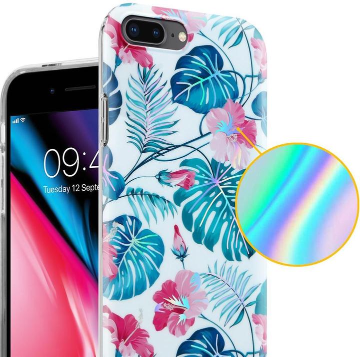 Actual product image Cadorabo IMD TPU Colorful Flowers & Leaves Cover (Apple iPhone 7s Plus, Apple iPhone 7 Plus)