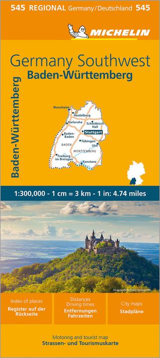 Immagine prodotto Michelin Germania Sud-Ovest - Carta regionale 545