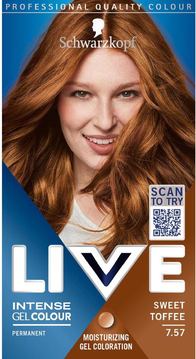 Actual product image Schwarzkopf Hair Color Live Intense Gel 7.57 Sweet Toffee (Brown)