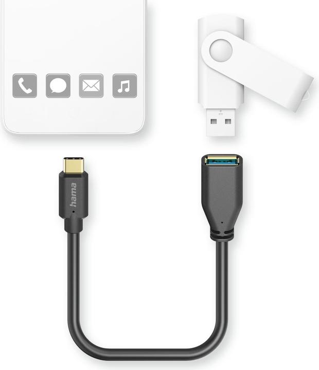 Actual product image Hama USB A – USB C (0.15 m, USB 3.2 Gen 1)