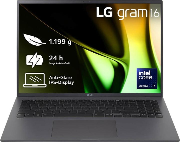 Produktbild LG gram 16" Core Ultra 7 155H 32GB/2TB SSD Win11 grau 16Z90S-G.AD7CG (16", Intel Core Ultra 7 155H, 32 GB, 2000 GB, DE)