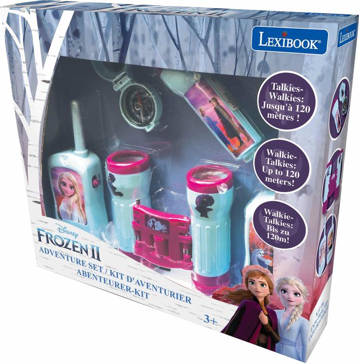 Actual product image Lexibook Disney Frozen adventure set with 2 walkie talkies up to 120m range, binoculars, torch, compass
