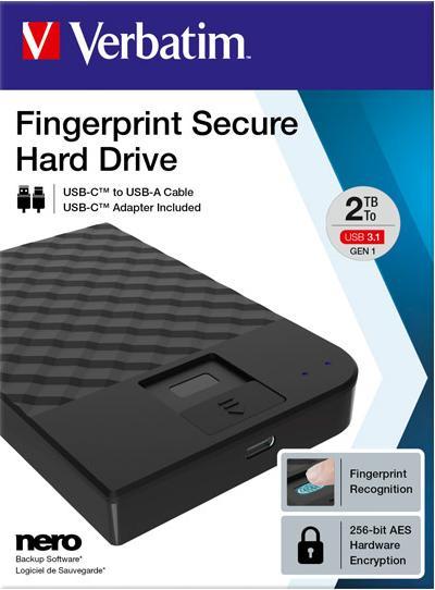 Image du produit Verbatim Fingerprint Secure (2 To)
