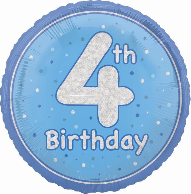 Actual product image Unique Party Prism 4th Birthday Foil Balloon