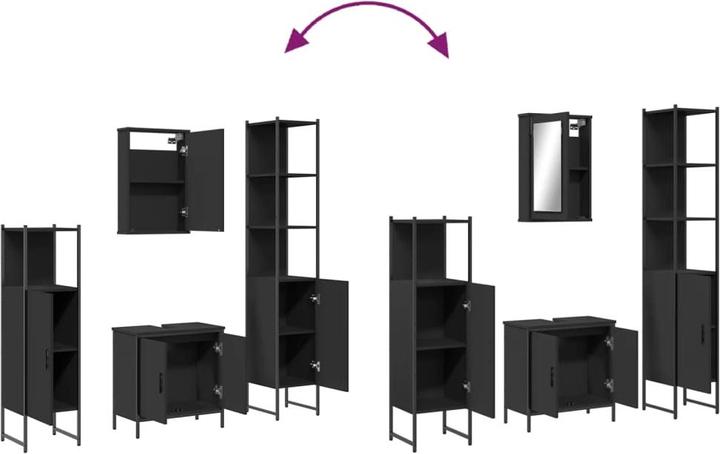 Actual product image VidaXL Bathroom furniture set Mirror cabinet Vanity unit Bathroom cabinet 4-piece black
