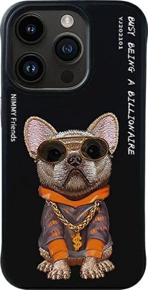 Actual product image Nimmy case iPhone 15 Pro Max 6.7" black Glasses Cool Dog (Apple iPhone 15 Pro Max)