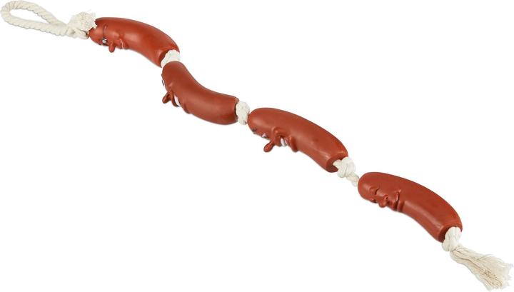 Actual product image Relaxdays Sausage Rope Chew Toy for Dogs (Tug toy dog)