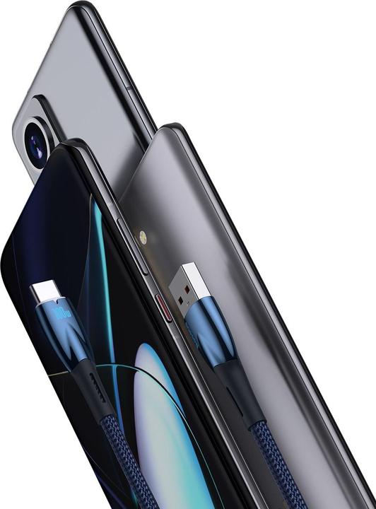 Image du produit Baseus Câble USB pour USB-C Glimmer Series, 100W, 1m (Bleu) (1 m, USB 2.0)