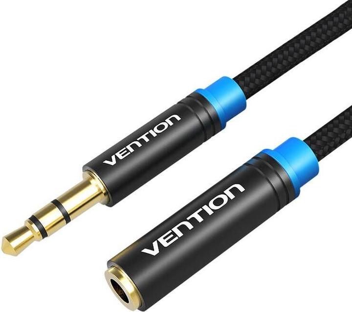 Actual product image Vention Braided 3.5mm Audio Extender 1.5m VAB-B06-B150-M Black (1.50 m)