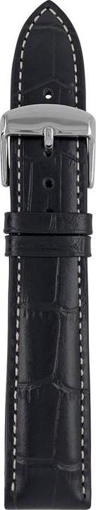 Zeppelin Lederarmband schwarz 20 mm