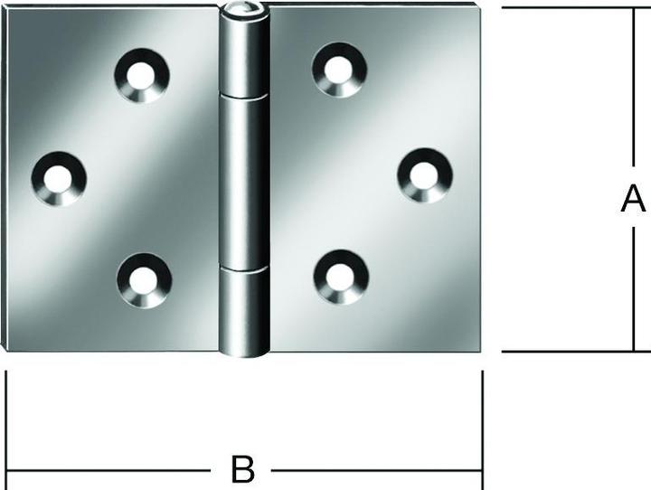 Actual product image Vormann Hinge Height 70 mm Width 105 mm Thickness 1.5 mm Steel blue galvanised rolled, wide
