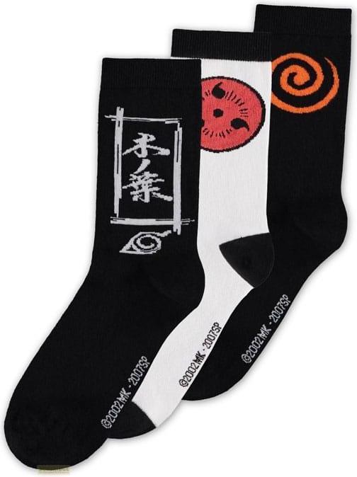 Difuzed NARUTO Shippuden - Symbol - Confezione da 3 paia di scarpe (T43-46) (confezione da 3, 43, 46)