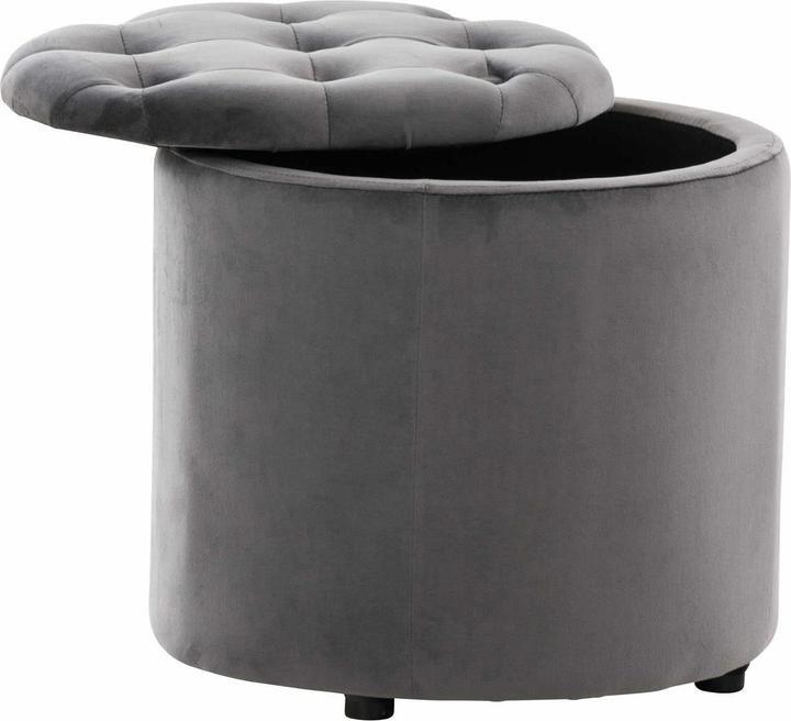 Actual product image CLP Pantin velvet stool, grey