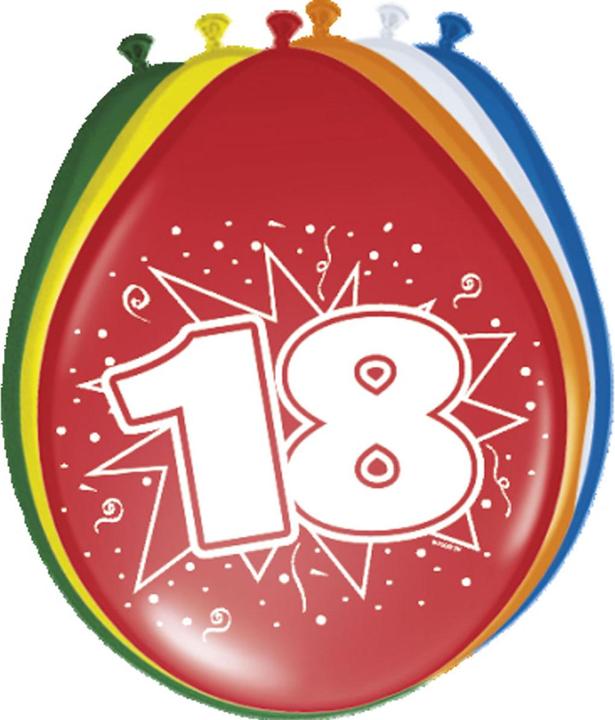 Image du produit Folat Ballons de 18e anniversaire : Décoration Anniversaire rond (8 x)