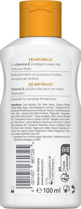 Image du produit Lavera Sonnenlotion KIDS sensitiv LSF50 Flasche 100 ml (Lotion solaire, SPF 50, 100 ml)