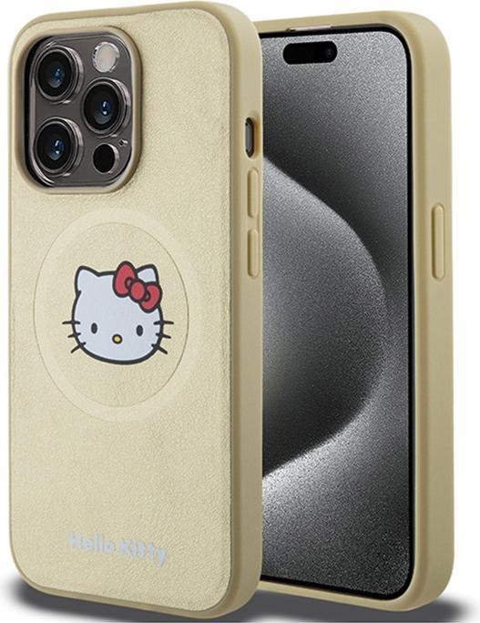 Immagine prodotto Hello Kitty HKHMP15XPGHCKD iPhone 15 Pro Max 6,7" złoty/oro custodia rigida in pelle Kitty Head MagSafe (Apple iPhone 15 Pro Max)