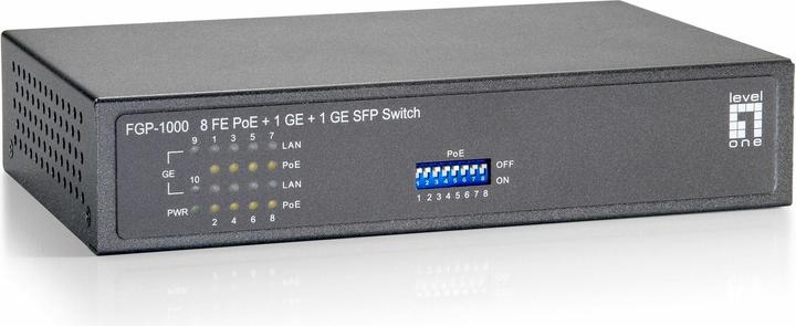 Immagine prodotto LevelOne Fgp-1000: 8 Fe Poe+1 Ge+1 Ge Sfp (10 Porti)