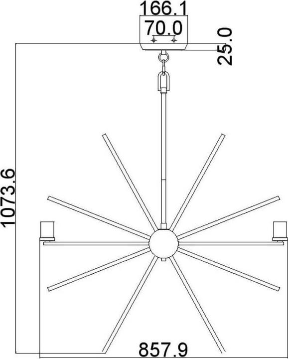 Actual product image Elstead Lighting Uptown Carnegie chandelier E27 8-light western bronze (86.40 cm)