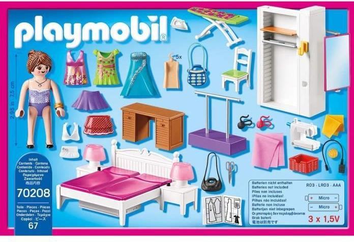 Produktbild Playmobil Schlafzimmer mit Nähecke (70208, Playmobil Dollhouse)