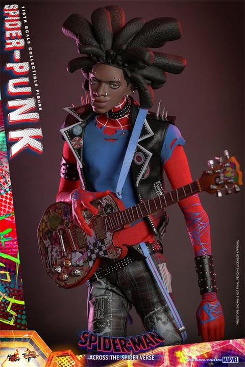 Actual product image Hot Toys Spider-Man: Across the Spider-Verse Movie Masterpiece Action Figure 1/6 Spider-Punk 32 cm