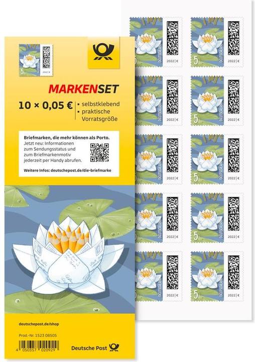 Actual product image Deutsche Post 10 € 0.05 stamps "Seebriefrose" self-adhesive