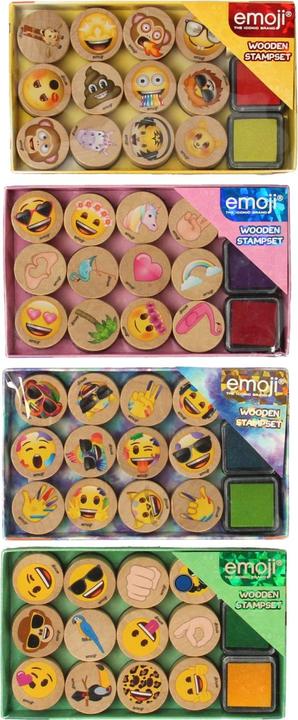 Emoji stamp set made of wood