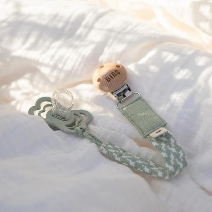 Image du produit Bibs Attache-sucette tressée, Sage/ Ivory (1 x)