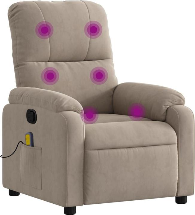 Image du produit VidaXL Fauteuil de massage Taupe Tissu microfibre,Couleur : Taupe,Matériau