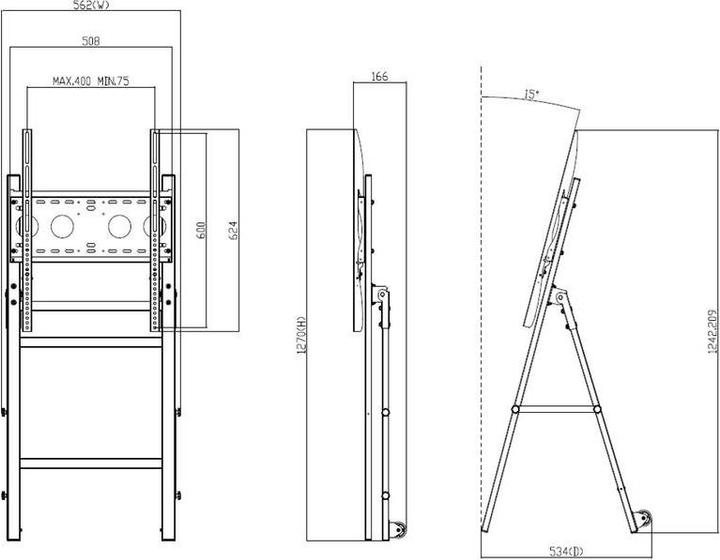 Produktbild Multibrackets M Tilt and Roll Easel (Gerätespezifisch, 55", 80 kg)