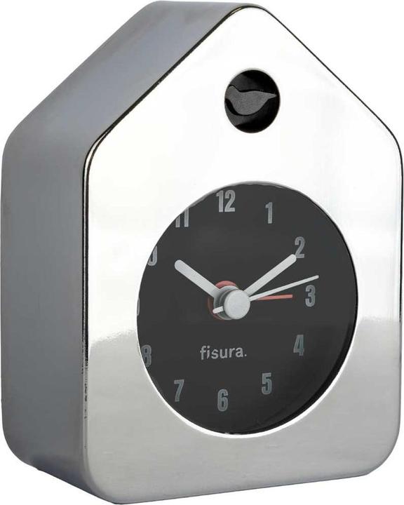 Actual product image Fisura MINI HOUSE ALARM CLOCK chrome