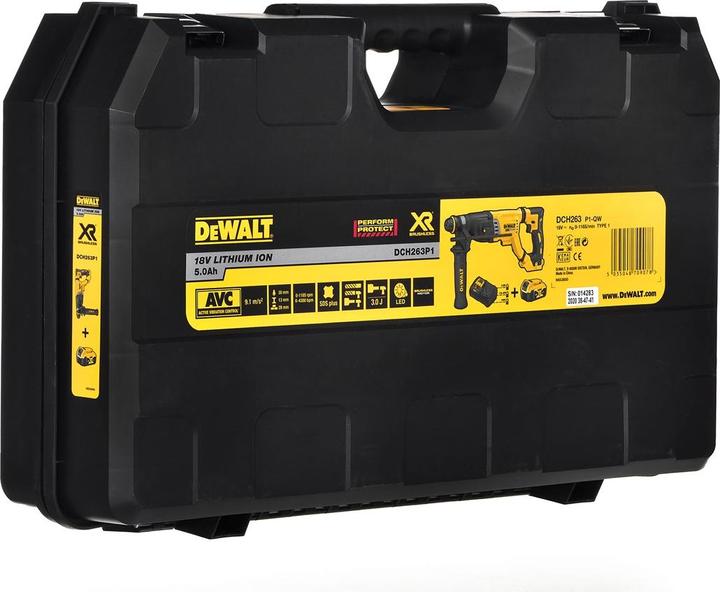 Image du produit DeWalt DCH263P1-QW Marteau perforateur SDS Plus (Fonctionnement sur batterie)