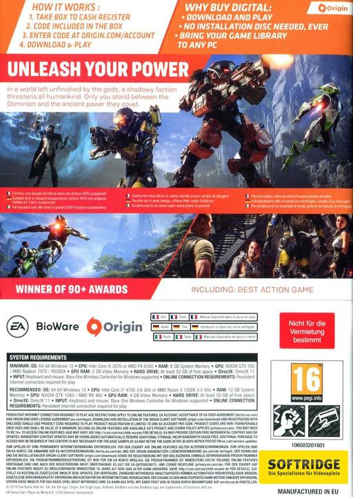 Produktbild Bioware Anthem (PC, Multilingual)