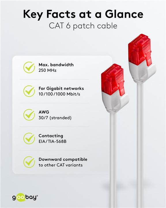 Energie-Label Goobay Netzwerkkabel (U/UTP, CAT6, 0.50 m)