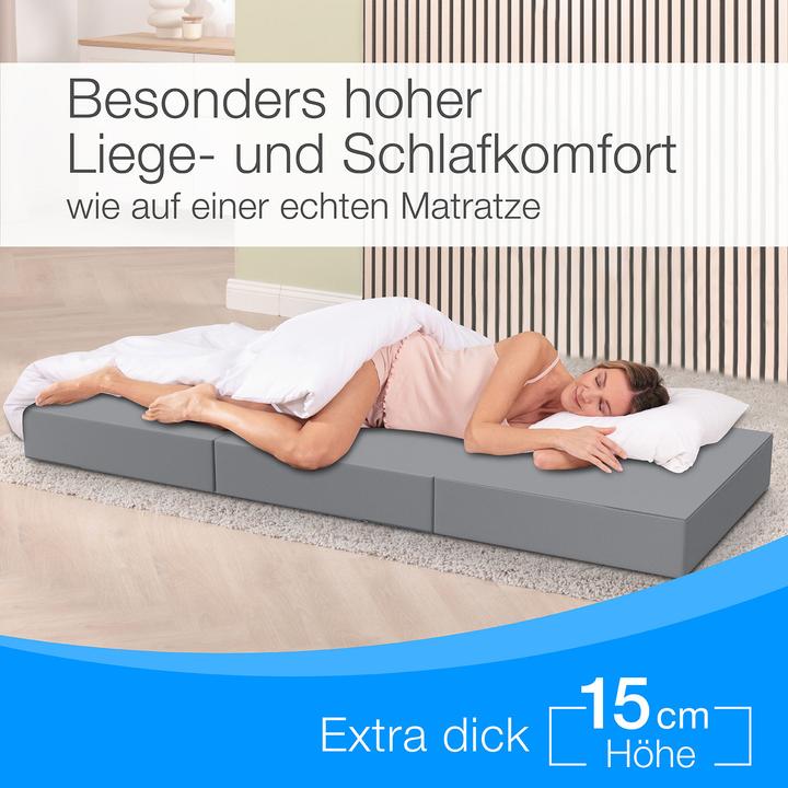 Image du produit Bestschlaf Klappmatratze, 3-teilige Faltmatratze, Reisebett, Gästematratze (90 x 200 cm, Noyau de mousse)