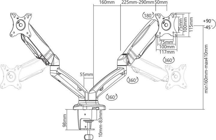Produktbild Value Dual LCD Monitor Stand (Tisch, 27")