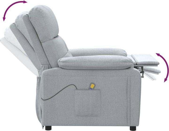 Produktbild VidaXL Massagesessel TV Sessel Relaxsessel Fernsehsessel Liegesessel Hellgrau