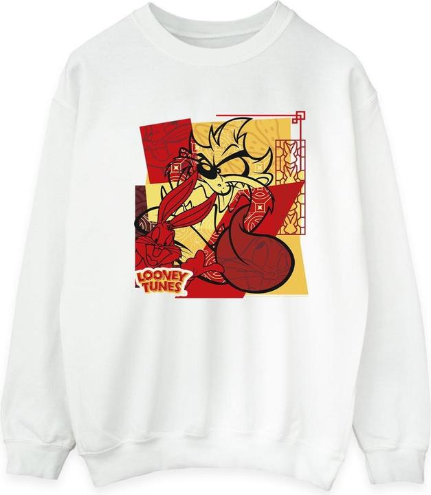 Actual product image Looney Tunes Mens Taz Bugs Rabbit New Year Sweatshirt (S)