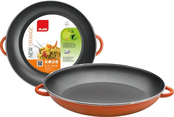 Immagine prodotto Ibili Padella per paella Nero 42 cm Grande paellera con rivestimento antiaderente (Padella per paella, Alluminio)
