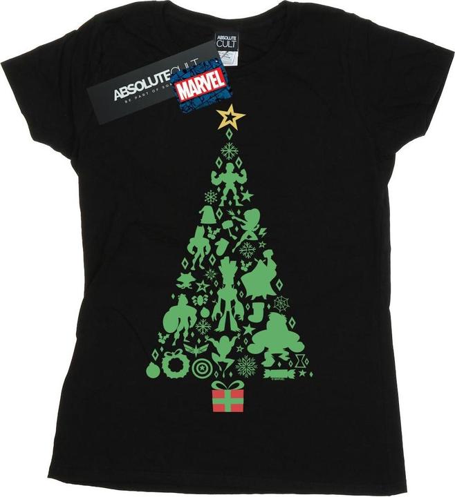 Actual product image Womens/Ladies Avengers Christmas Tree Cotton T-Shirt (XL)