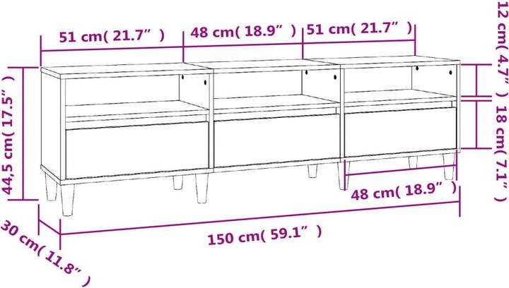 Actual product image VidaXL Jakobe (150 x 30 x 44.5 cm)